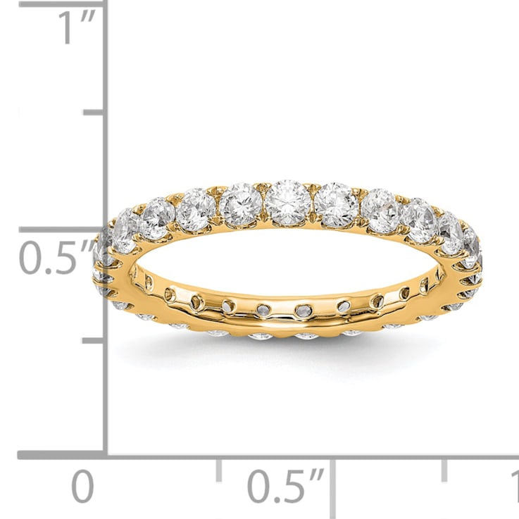14K Yellow Gold Lab Grown Diamond SI1/SI2, G H I, Eternity Band