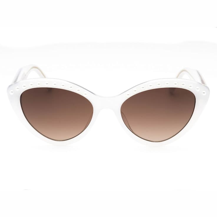 Kate Spade Juni White Cat Eye Frames / Brown Lenses Sunglasses