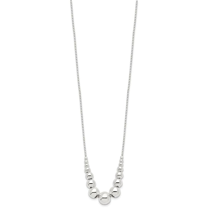 Sterling Silver Graduated Beads Necklace