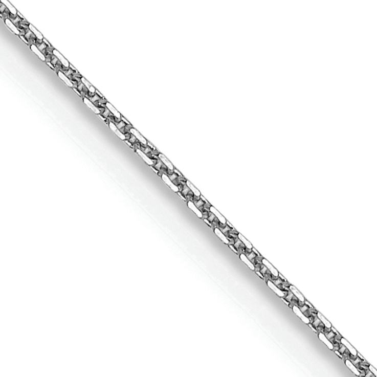 Rhodium Over 14k White Gold 0.8mm Solid Diamond-Cut Round Open Link
Cable 20 Inch Chain