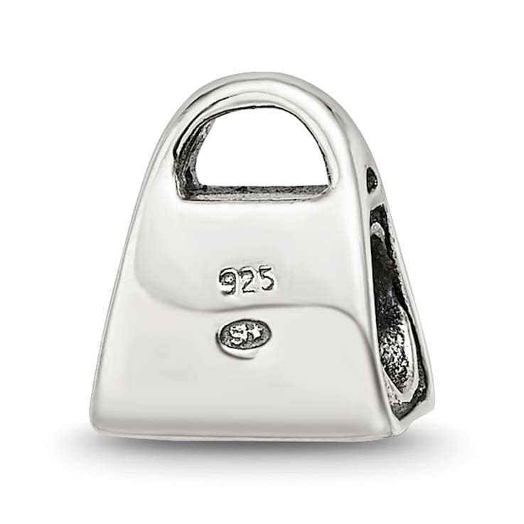 Sterling Silver Cubic Zirconia Handbag Bead