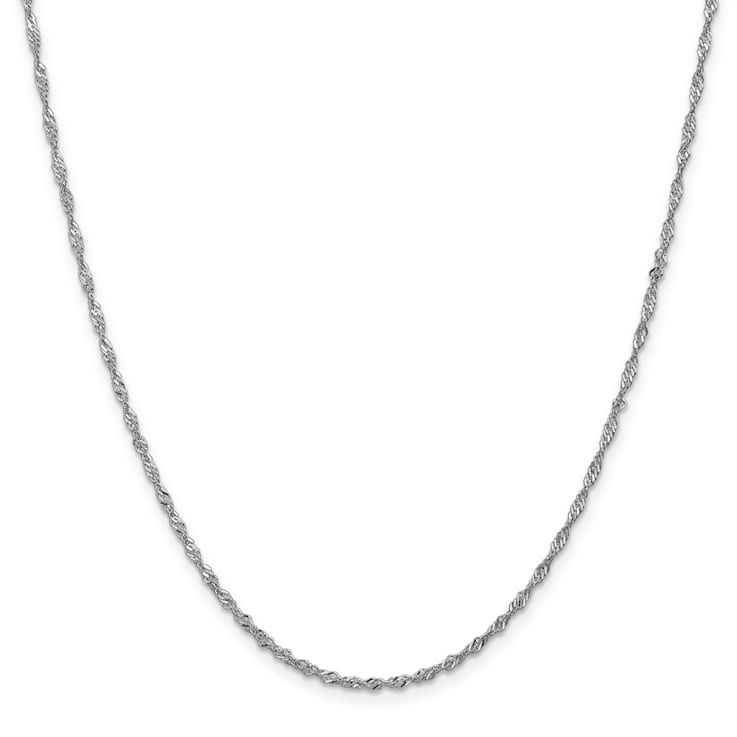 14K White Gold 1.7mm Singapore Chain Necklace