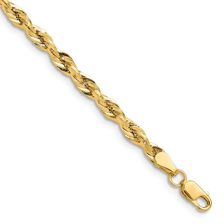 10k Yellow Gold 3.5mm Rope Link Bracelet