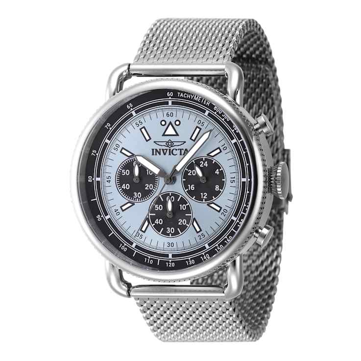 Invicta Speedway 44mm Light Blue Dial Stainless Steel Mesh Chronograph
Quartz Watch