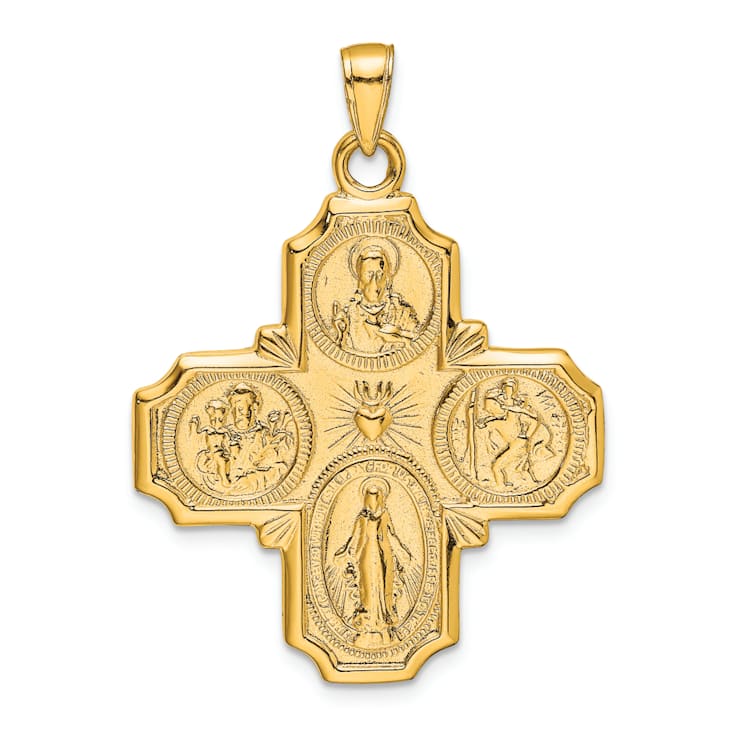 14K Yellow Gold Four-Way Medal Pendant
