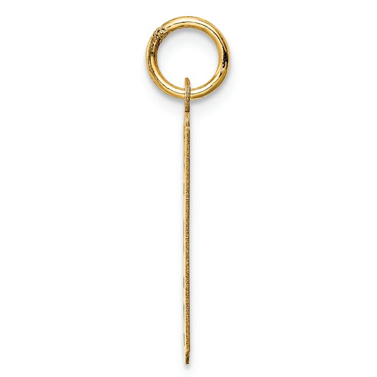 14k Yellow Gold Polished Razor Blade Charm
