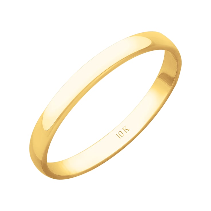 2mm Lightweight Ladies Wedding Band in 10K Yellow Gold