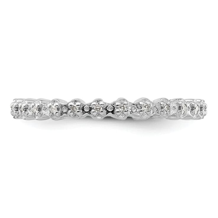 Sterling Silver Stackable Expressions Diamond Ring 0.08ctw