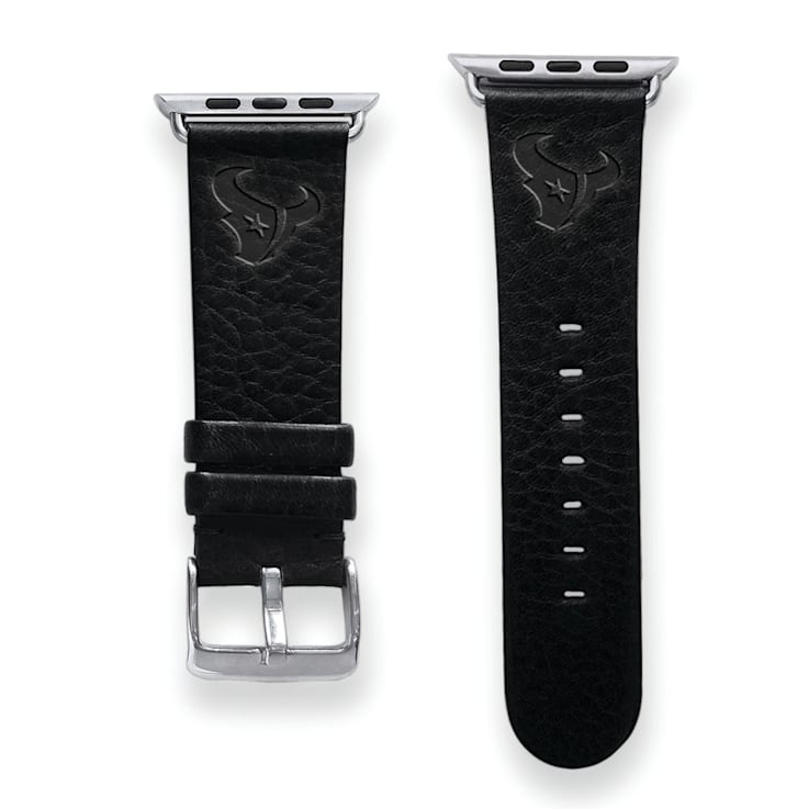 Gametime Houston Texans Leather Band fits Apple Watch (42/44mm S/M
Black). Watch not included.