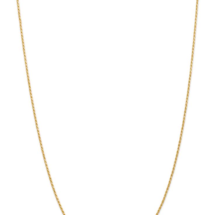 14k Yellow Gold 1.3mm Solid Diamond-Cut Rope 16 Inch Chain