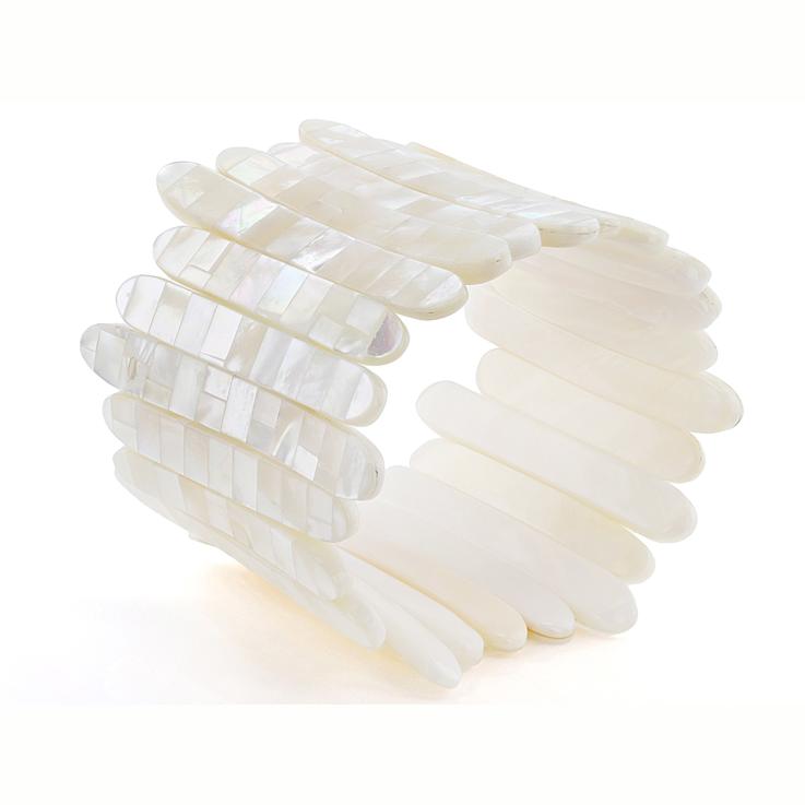 White Mother-of-Pearl Stretch Bracelet