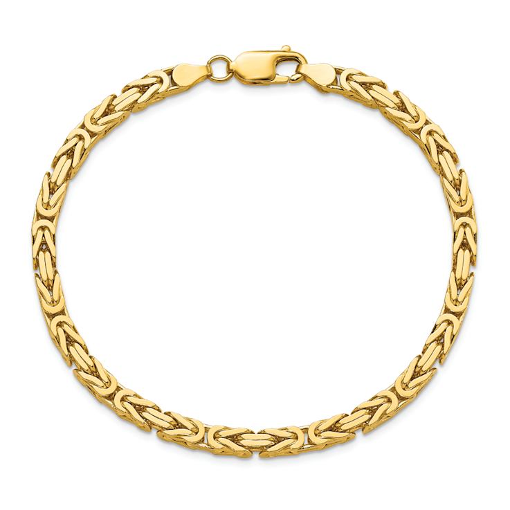 10k Yellow Gold 4mm Byzantine Link Bracelet