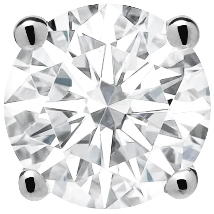 White Cubic Zirconia 14k White Gold Studs With Velvet Gift Box 1.00ctw