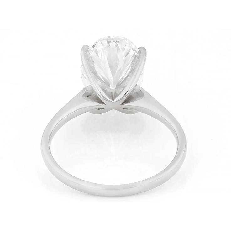 Lab-Grown Diamond Oval Solitaire Ring In 14K White Gold 4.00ct