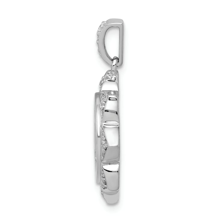 Rhodium Over 14k White Gold Diamond Buddha Pendant
