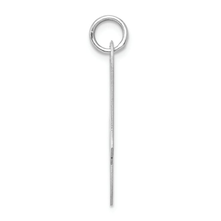 Rhodium Over Sterling Silver Fancy Script Letter A Initial Charm