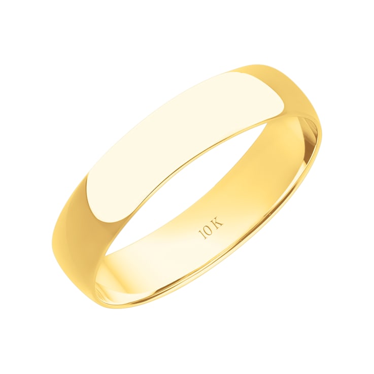 4mm Lightweight Ladies Wedding Band in 10k Yellow Gold