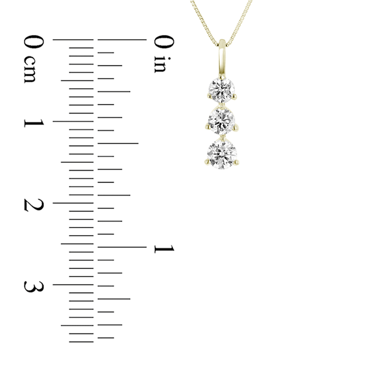 0.25ctw Diamond 3 Stone Pendant 14k Yellow Gold