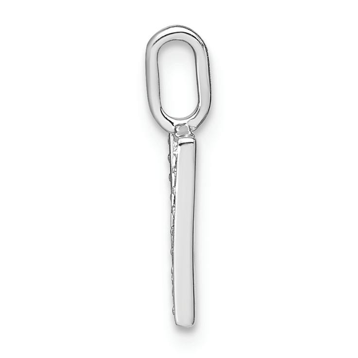 14K White Gold Diamond Lower Case Letter U Initial Pendant