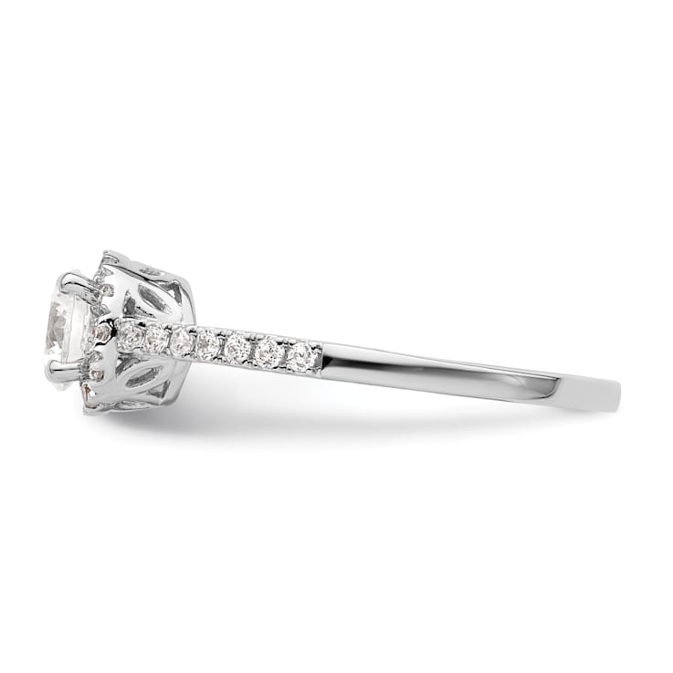 Rhodium Over 14K White Gold Eternal Promise Lab Grown Diamond Halo
Complete Ring 0.76ctw