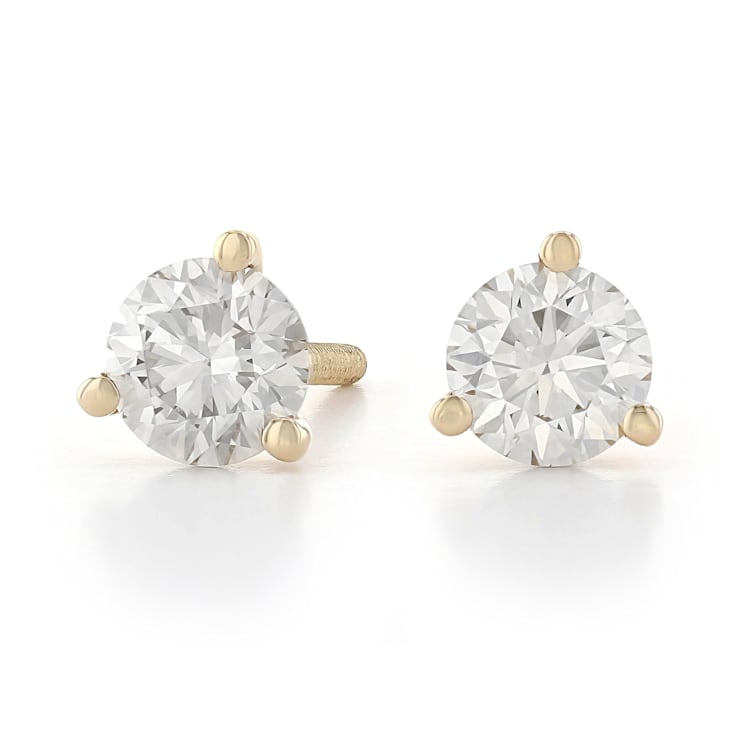 Certified White Lab-Grown Diamond H-I SI 14k Yellow Gold Martini Stud
Earrings 1.00ctw