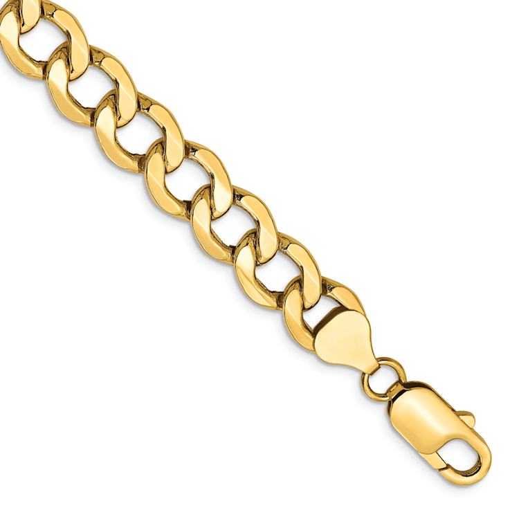 14k Yellow Gold 9mm Curb Link 18 Inch Chain