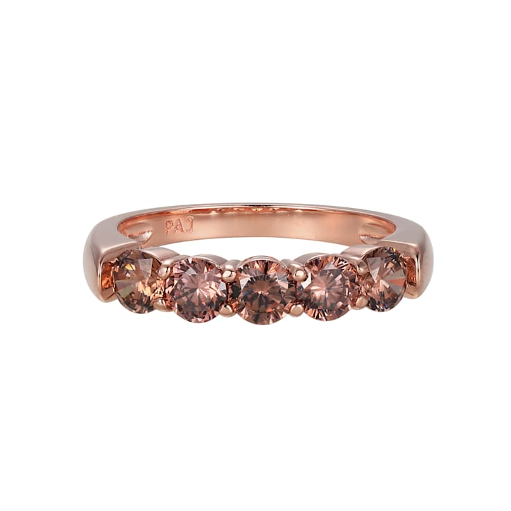 Mocha Cubic Zirconia 18k Rose Gold Over Sterling Silver Ring 1.55ctw