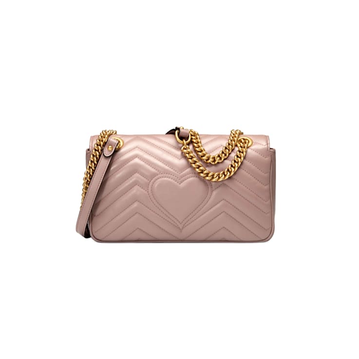 Gucci Small GG Marmont in Dusty Pink Camera Bag with Flap Closure Handbag