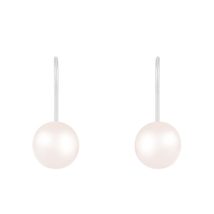 14k White Gold Leverback 7-8mm Freshwater Pearl Earrings