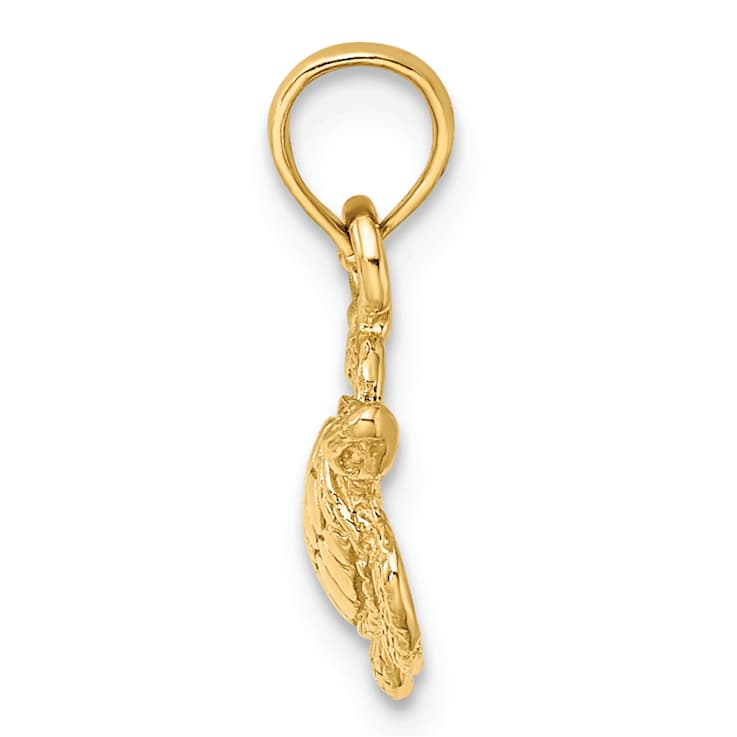 10K Yellow Gold Textured Sea Turtle Charm
