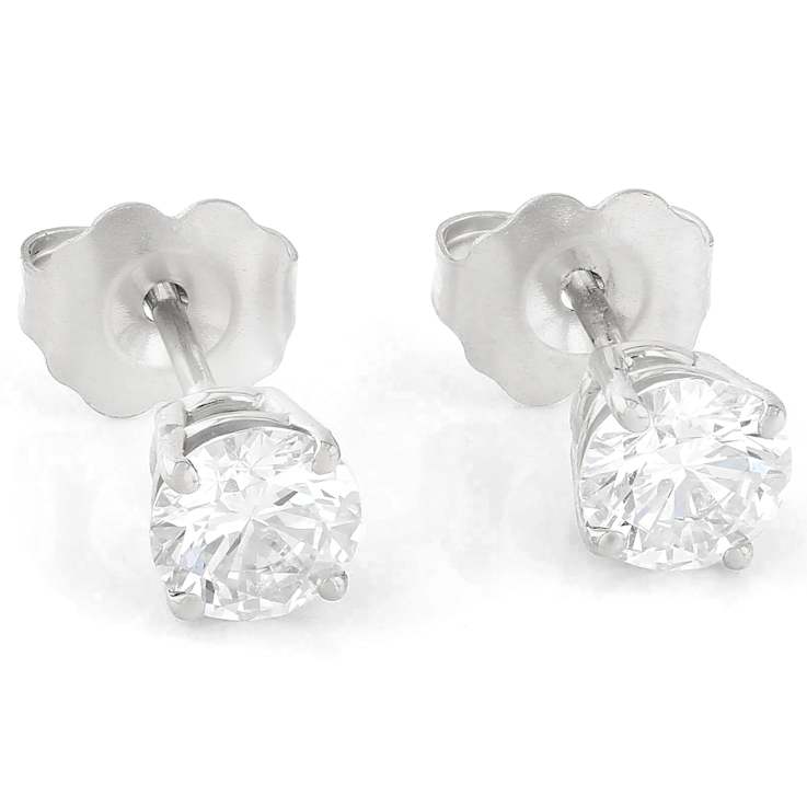 Lab-Grown Diamond Stud Earrings In 14K White Gold 0.75ctw