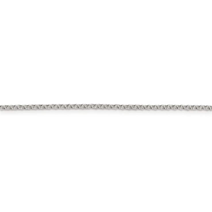 Rhodium Over Sterling Silver 1.5mm Rolo Chain with 2 Inch Extension Necklace
