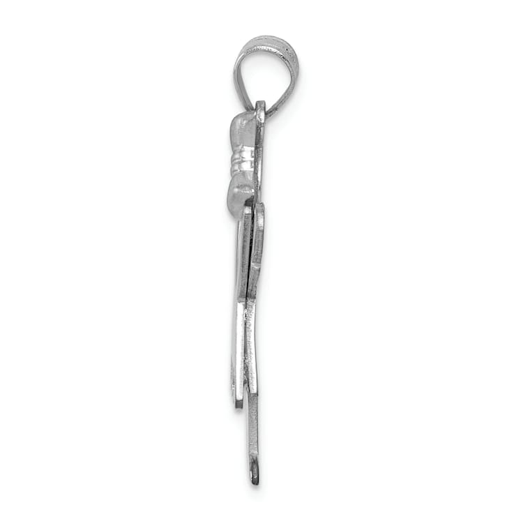 Rhodium Over 14k White Gold Satin Complete Girl with Bow on Right
Diamond Charm