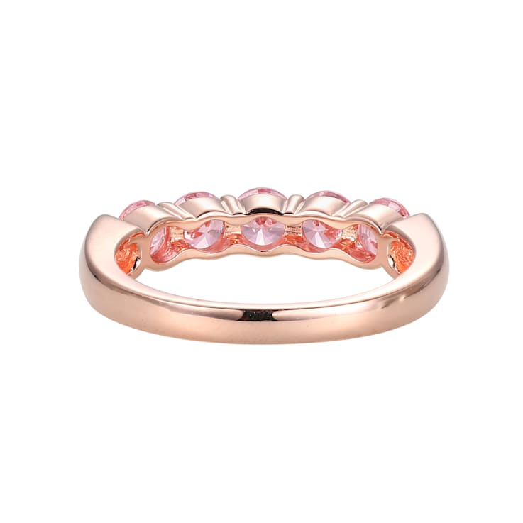Pink Cubic Zirconia 18k Rose Gold Over Sterling Silver Ring 2.16ctw