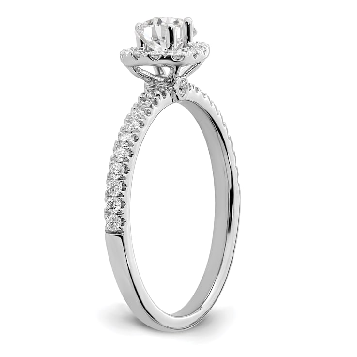 Rhodium Over 14K White Gold Eternal Promise Lab Grown Diamond Halo Ring