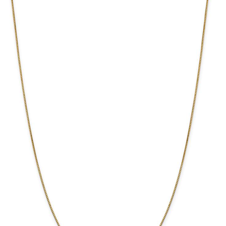 14k Yellow Gold 0.9mm Solid Box Link 20 Inch Chain