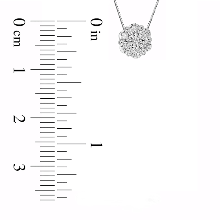 0.50ctw Diamond Cluster Pendant in 14k White Gold