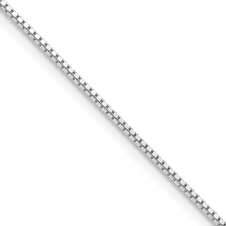 Rhodium Over Sterling Silver .9mm Box Chain Necklace