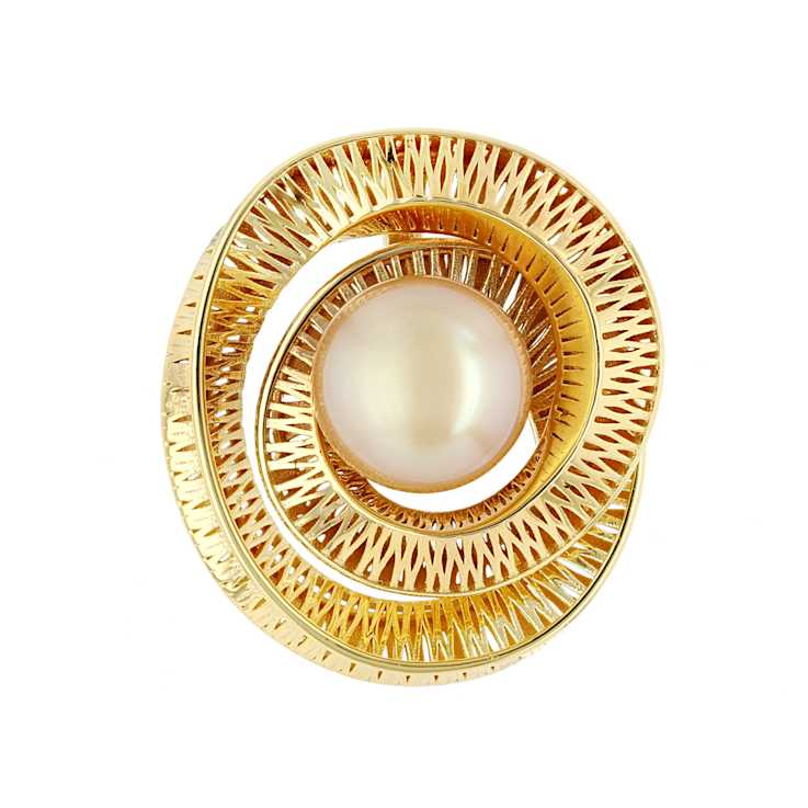 Golden South Sea Pearl Pendant In 18K Gold Over Sterling Silver