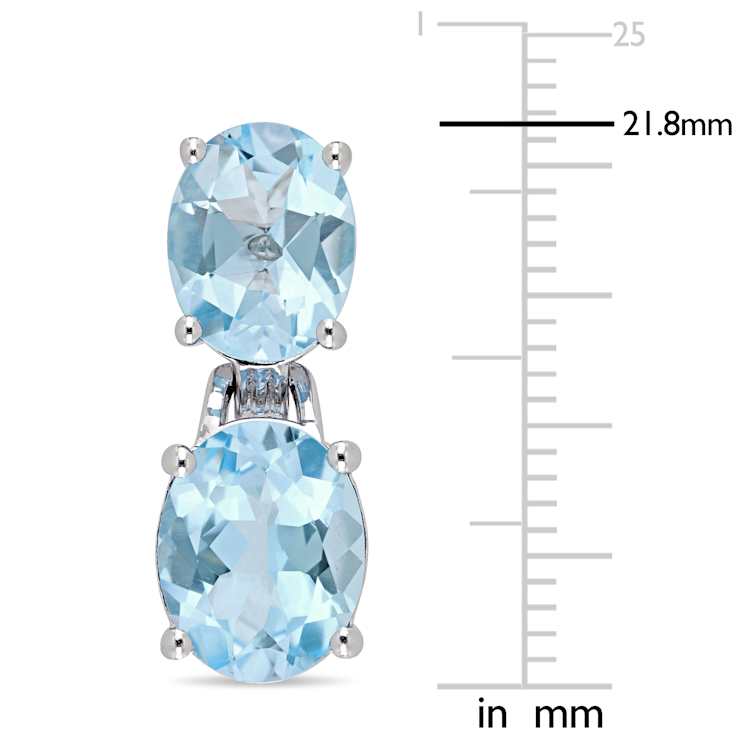 12.63ctw Sky Blue Topaz Dangle Earrings in Sterling Silver