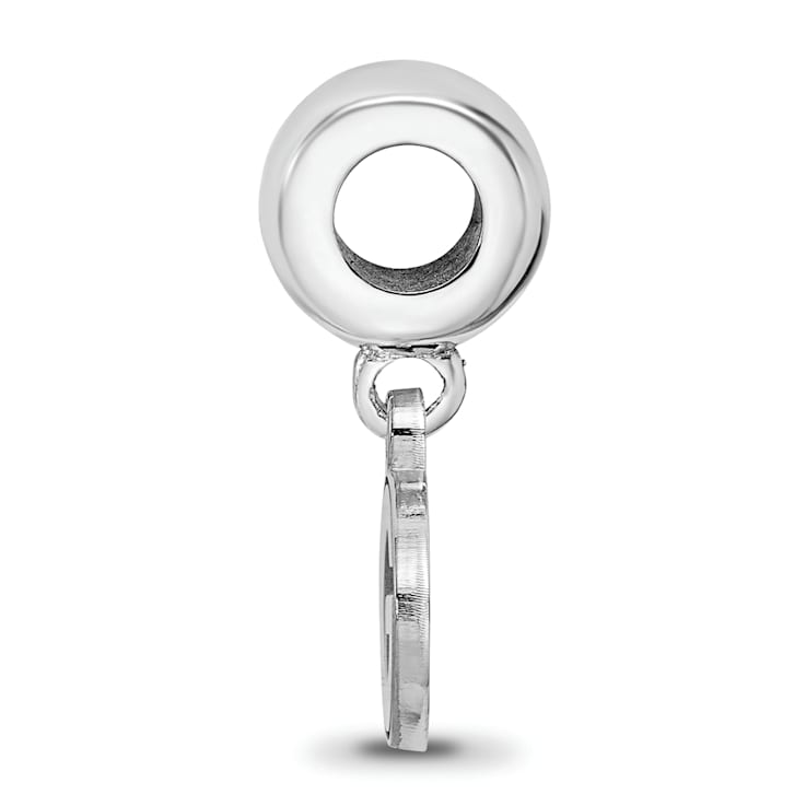 Sterling Silver Rhodium-plated LogoArt University of Georgia XS Dangle Bead