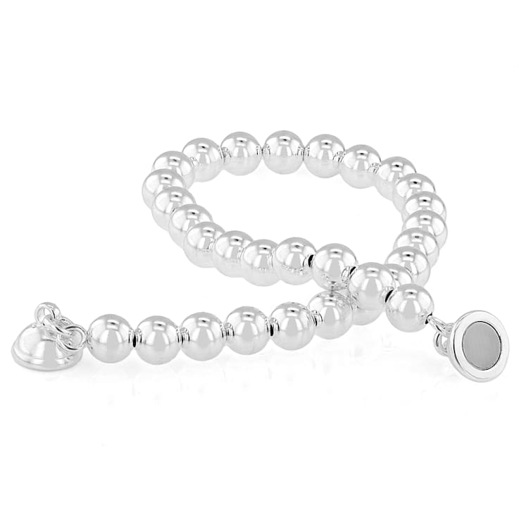 Polished Bead Bracelet In 950 Sterling Silver
