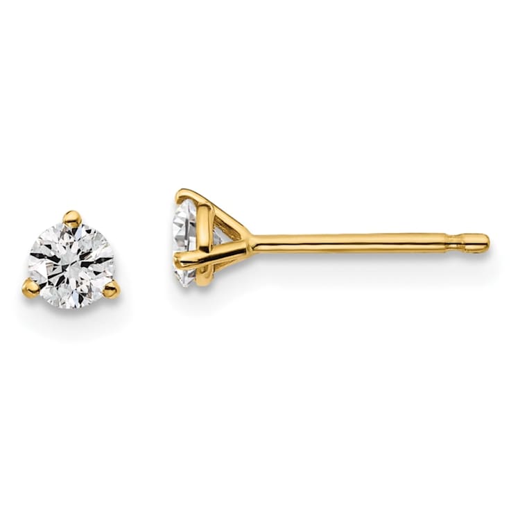 14K Yellow Gold Lab Grown Diamond 3/8ctw VS/SI GH 3 Prong Earrings