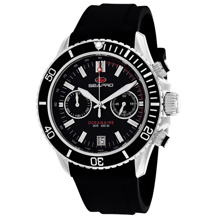 Seapro Men's Thrash Black Dial, Black Bezel, Black Silicone Watch