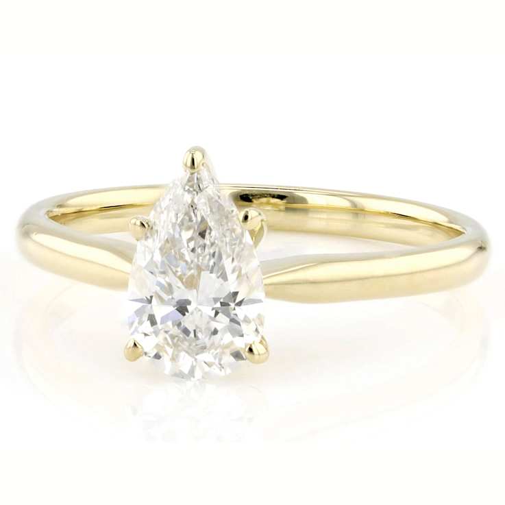 Lab-Grown Diamond Pear Shape Solitaire Ring In 14K Gold 1.10ct