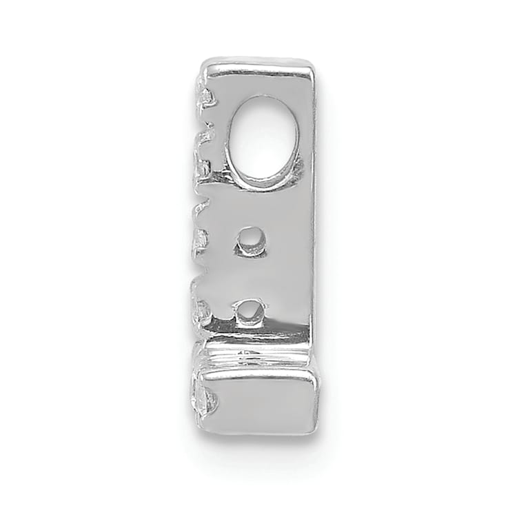 Rhodium Over 14K White Gold Diamond Letter L Initial Charm