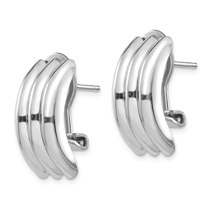 Rhodium Over 14k White Gold Stud Earrings