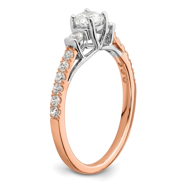 10K Two-tone Lab Grown Diamond VS/SI GH, Complete Engagement Ring 0.71ctw