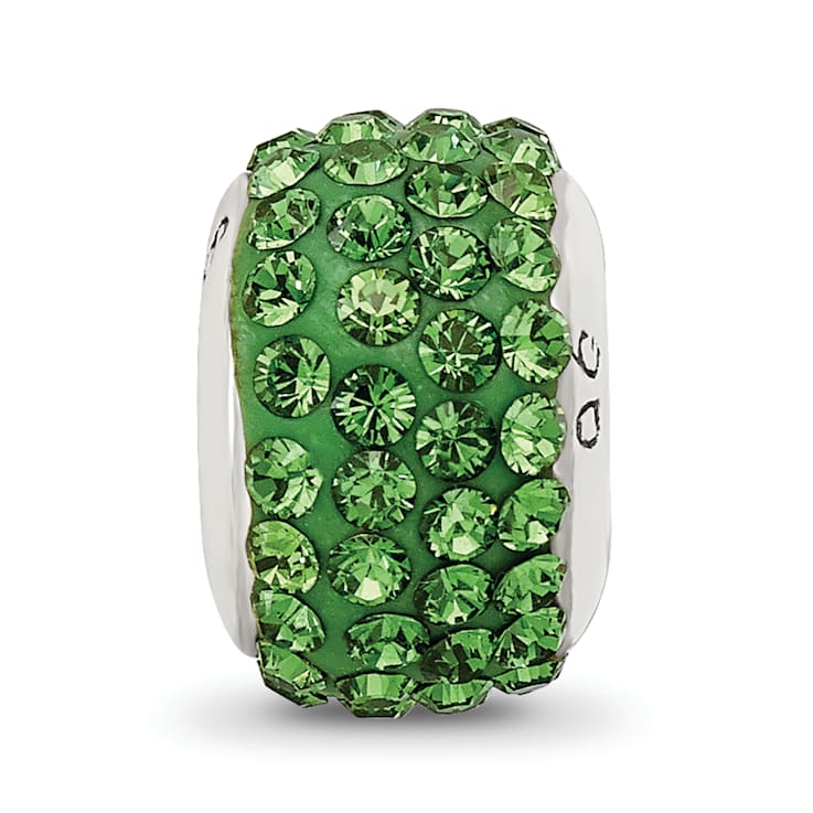 Sterling Silver Reflections Green Full Preciosa Crystal Bead