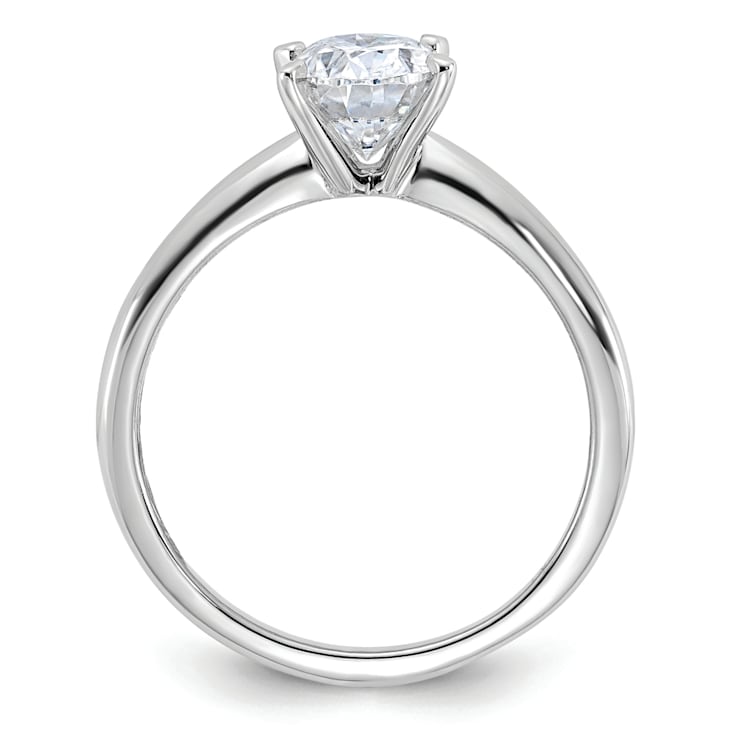 Rhodium Over 14K White Gold 1 1/2 ct. G H I True Light Oval Moissanite
Solitaire Ring